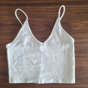 Aritzia Talula Cropped White Tank